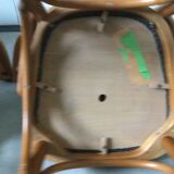 Paire de fauteuils bistrot en bois courbés