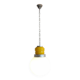 Murano glass "bulb" in yellow and white, space age, Italy 1960s