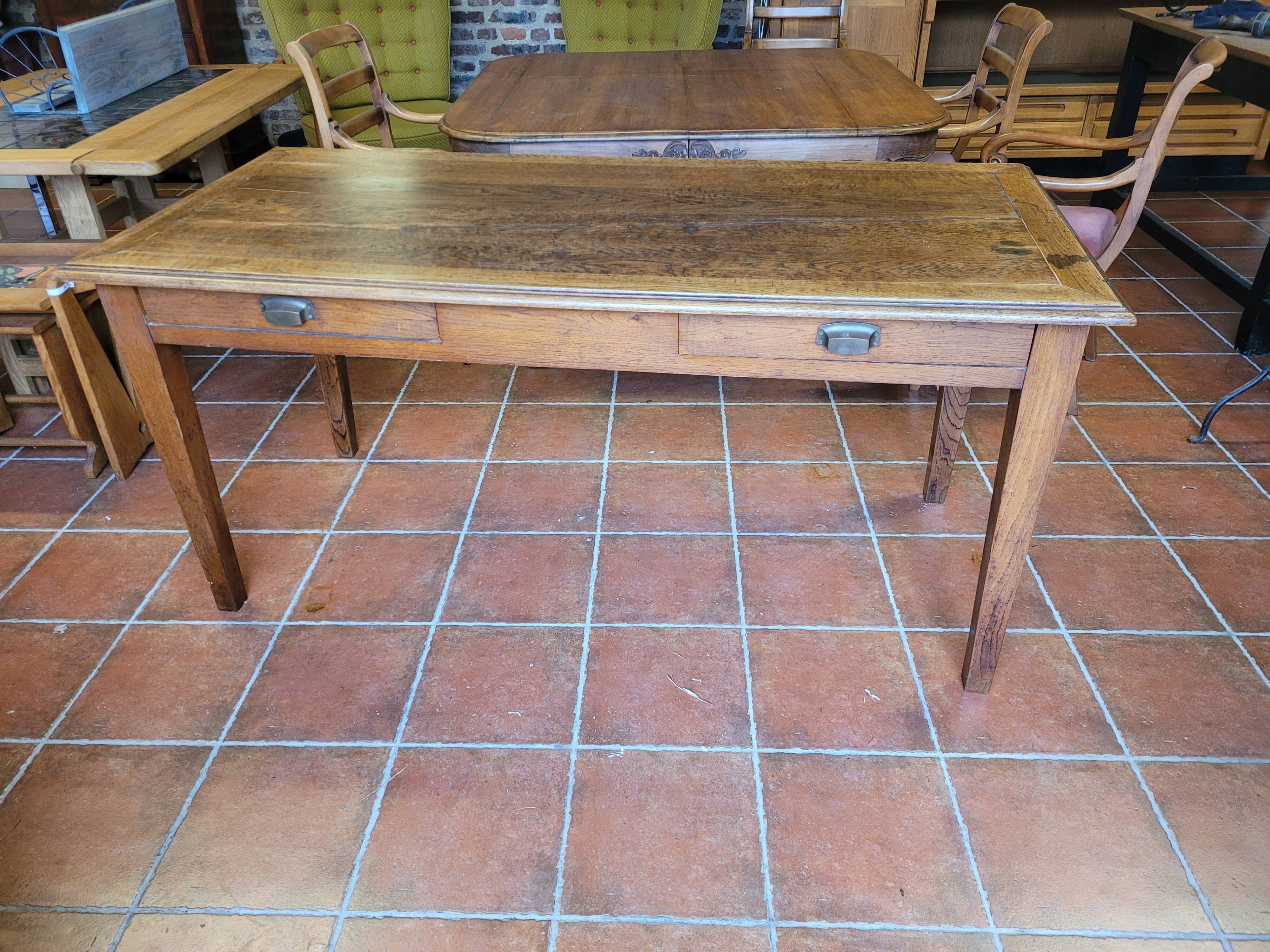 Antique oak farmhouse table