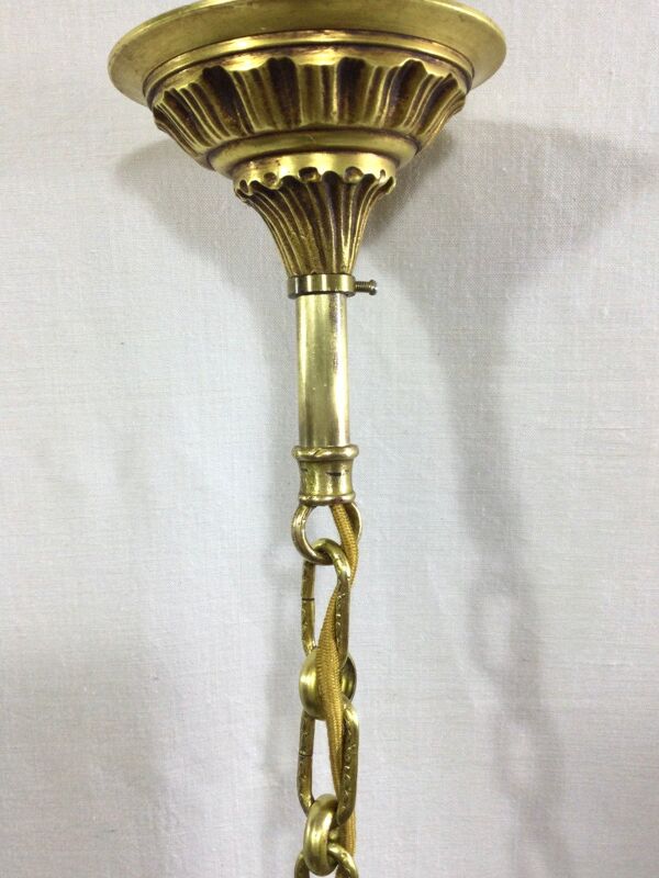 Lustre 4 lumières bronze et pampilles
