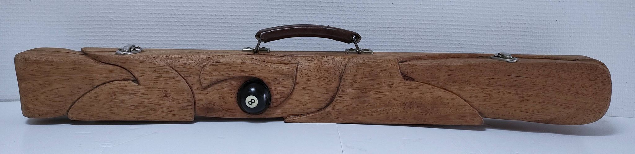 étui bois queue billard vintage