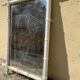 Wooden mirror old bamboo style vintage white ice mercury