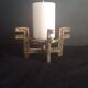 Brutalist candle holder '60-70, patinated gold