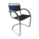 Chaise cantilever Italy des années 70 en cuir noir