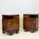 Pair of Art Deco bedside tables in walnut — Italy, 1930-1940