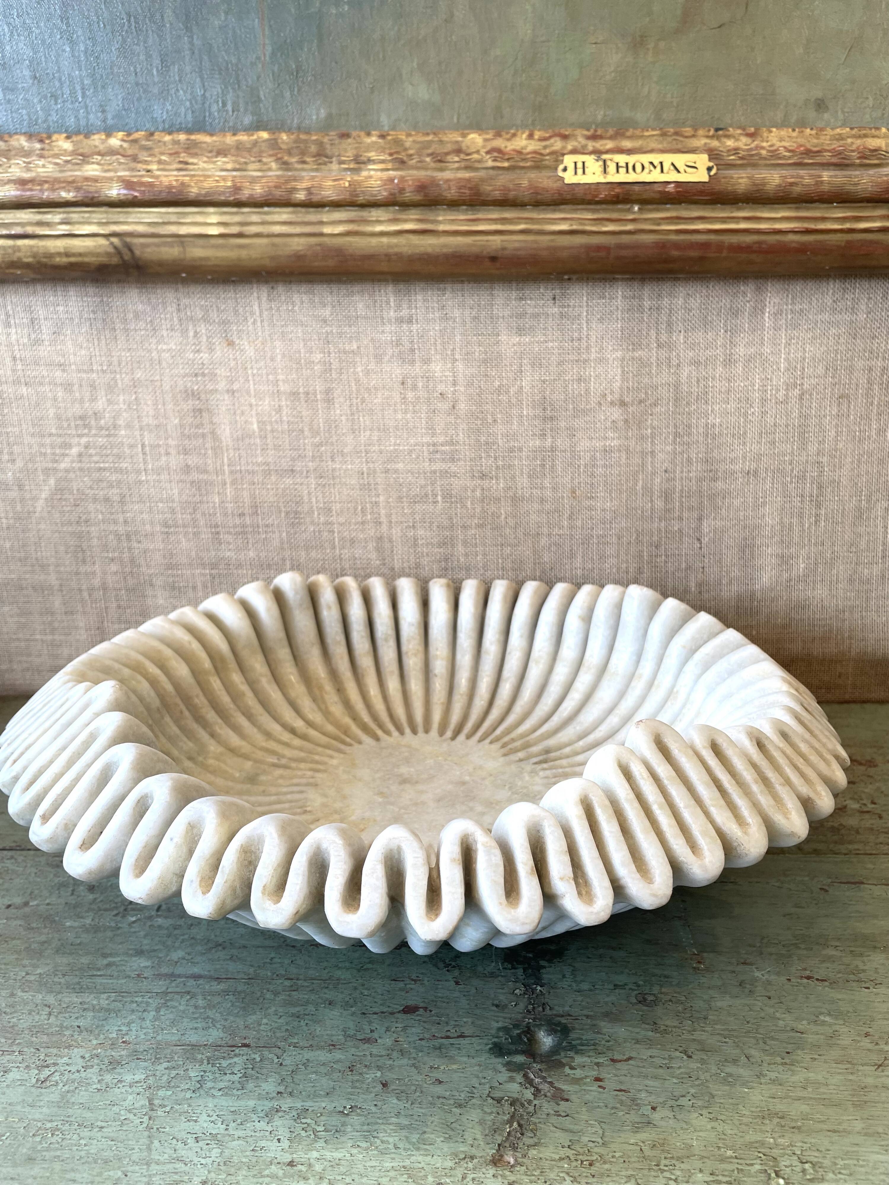 Hand-carved marble platter