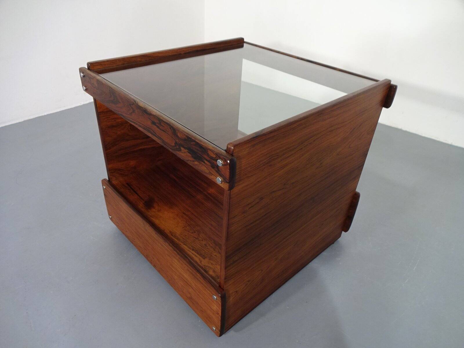Danish Rosewood & Glass Side Table, 1960s