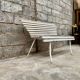 Old vintage garden bench with 2 wooden place, 1950s