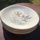 Set of 5 flat plates in Gien earthenware, Primefleur collection.