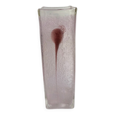 vase en verre bullé soufflé rose et violet années 1960 1970