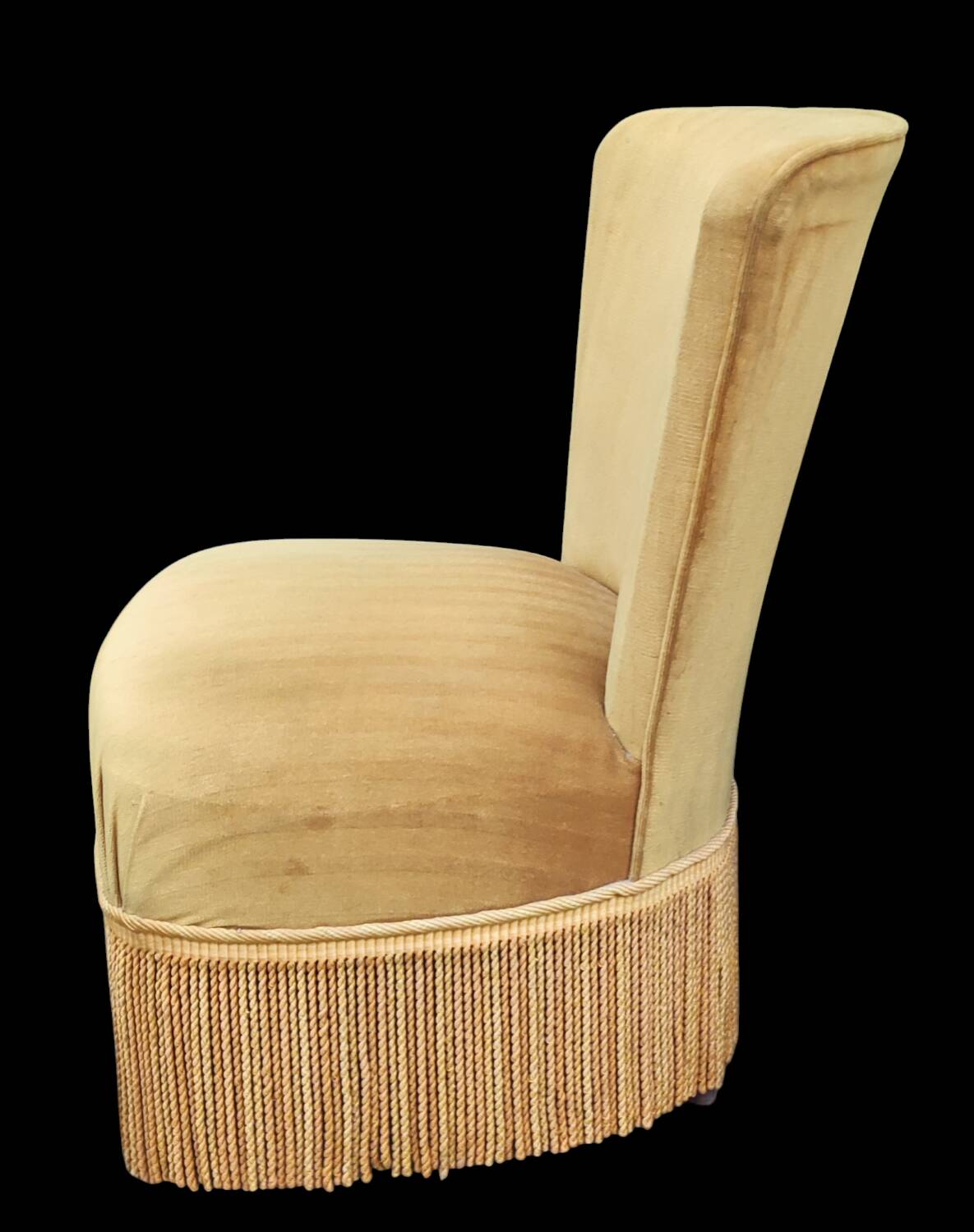 Pair of old toad armchairs with pouffe footrest