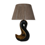 Cracked ceramic and gold lamp foot (signed DA)