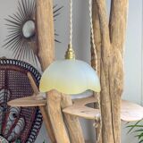 Vintage amber frosted glass pendant light – Soft light – Customizable
