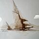 Aquarelle marine Honfleur par  Francis Kuhlen, milieu XXe