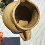 Pichet grès moucheté artisanal beige
