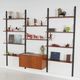 Modular shelving in teak veneer, Denmark, 1970s