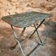 Vintage French bistro table in riveted iron – folding (1920s)
