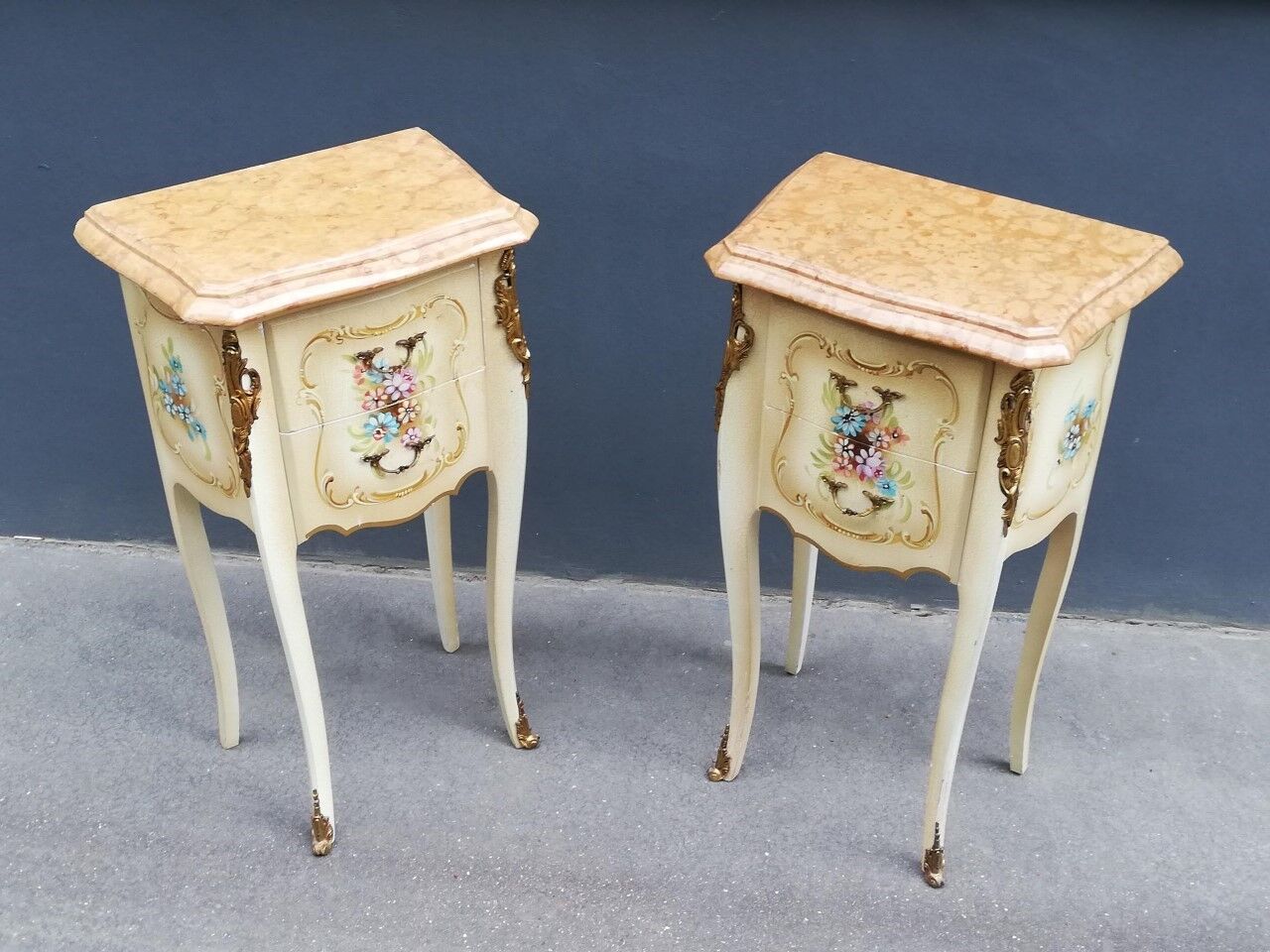 Pair of Italian Louis XV-style bedside tables