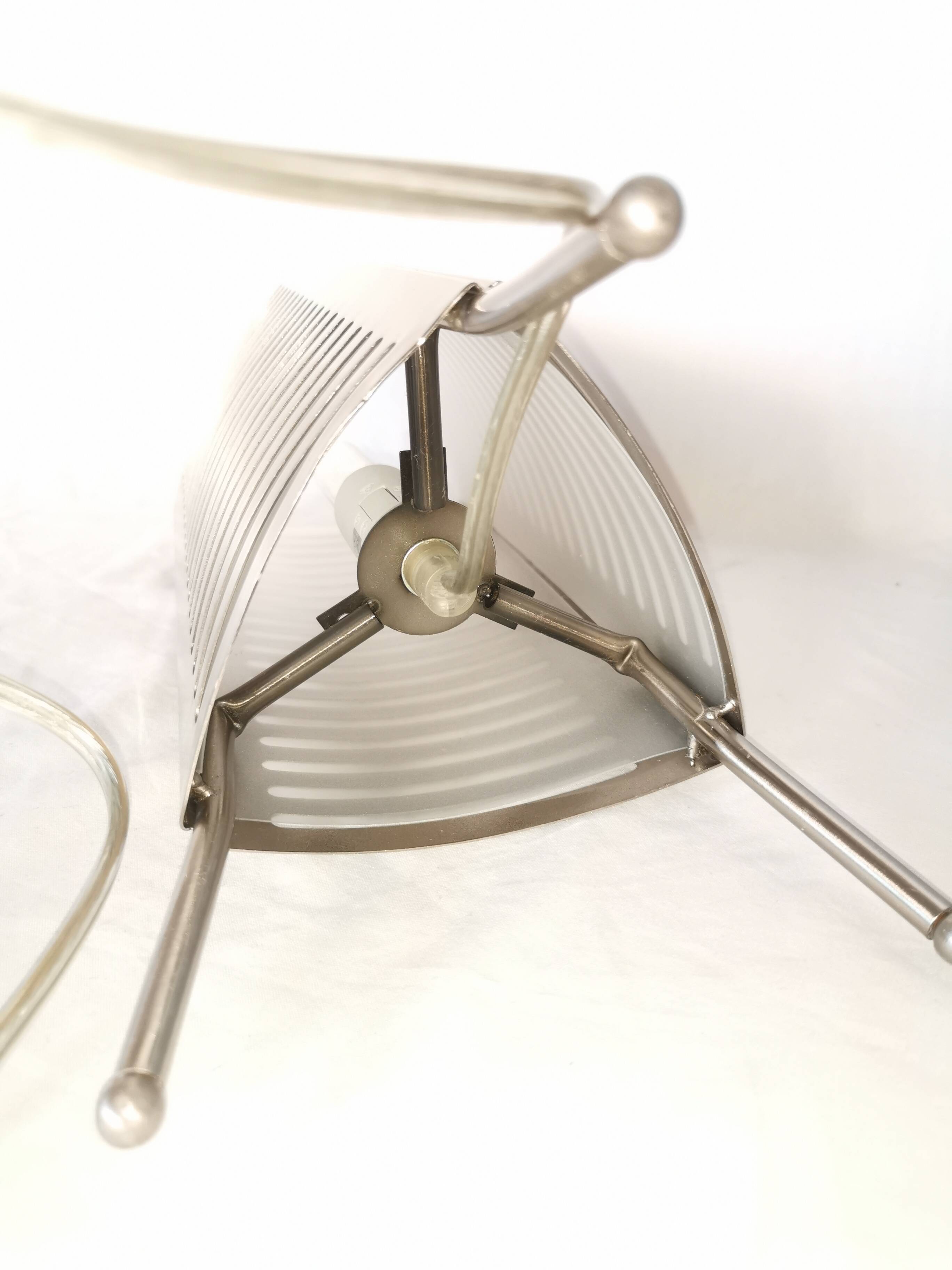 Openwork stainless steel table lamp, Sweden, 1990