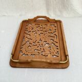 Openwork wooden top with vintage handle dimension: height -5cm - width 39cm-