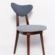 Heart-shaped chair in light and medium blue denim, mid-century, Europe, 1960s.