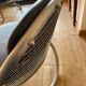 Metal and leather armchairs