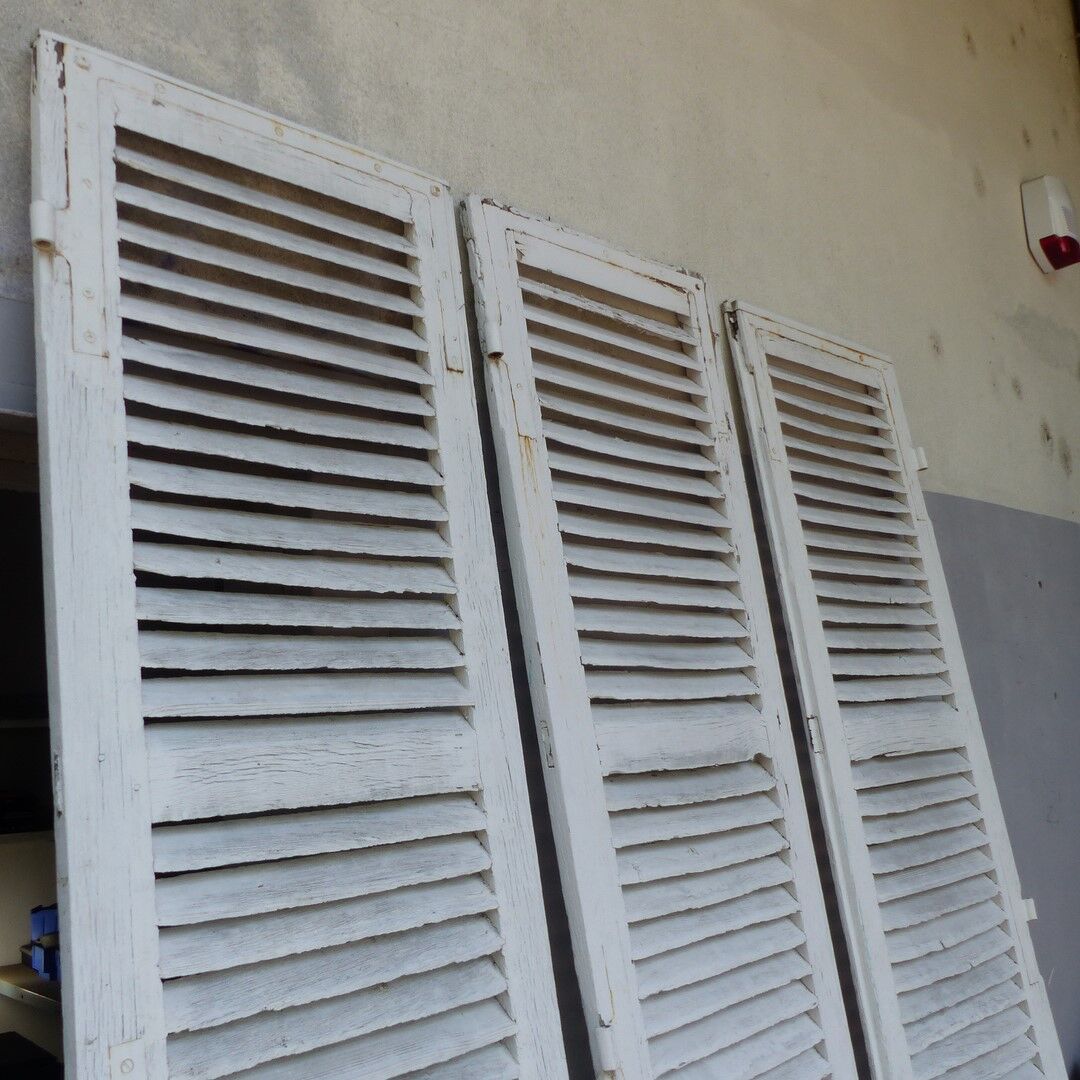 Set of 3 old shutters wooden shutters huteur 268 cm