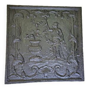 Plaque de cheminee avec personnage