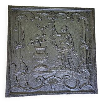 Plaque de cheminee avec personnage du xix ème siecle n3