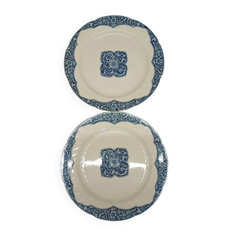 2 Assiettes plates  de Gien Terre de fer