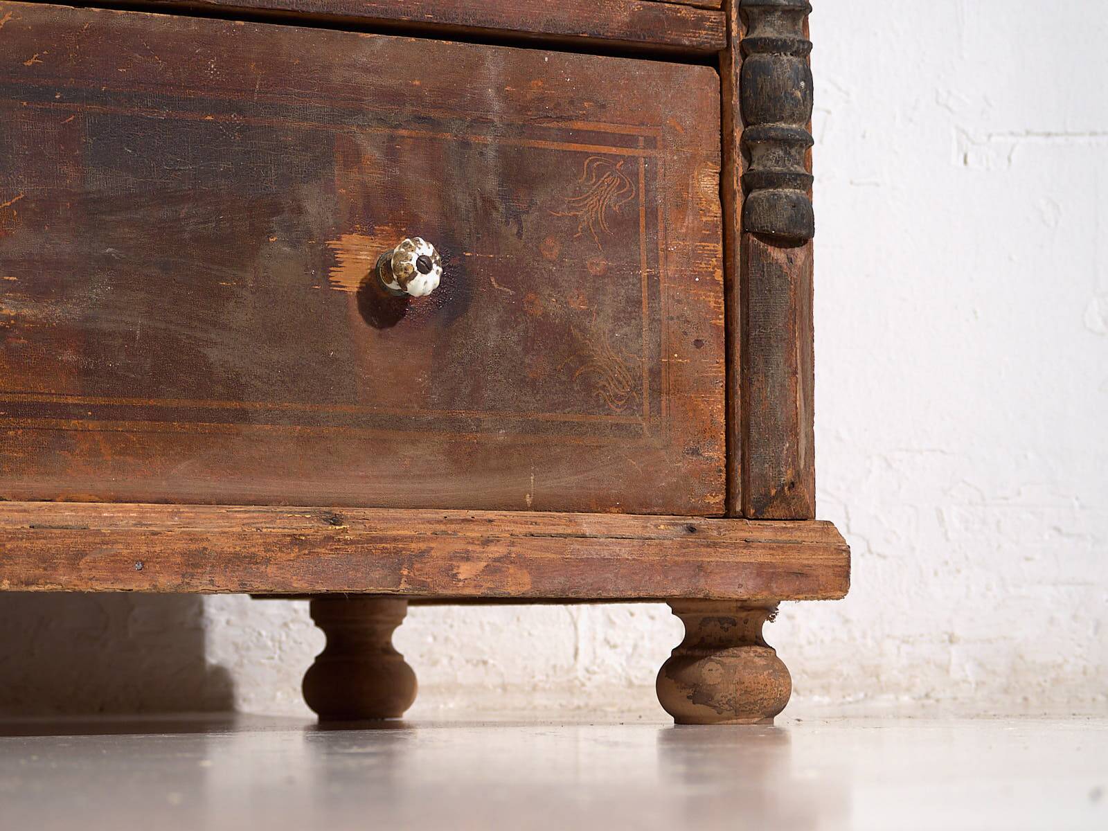 Antique chest of drawers with porcelain handles (c.1920) #77