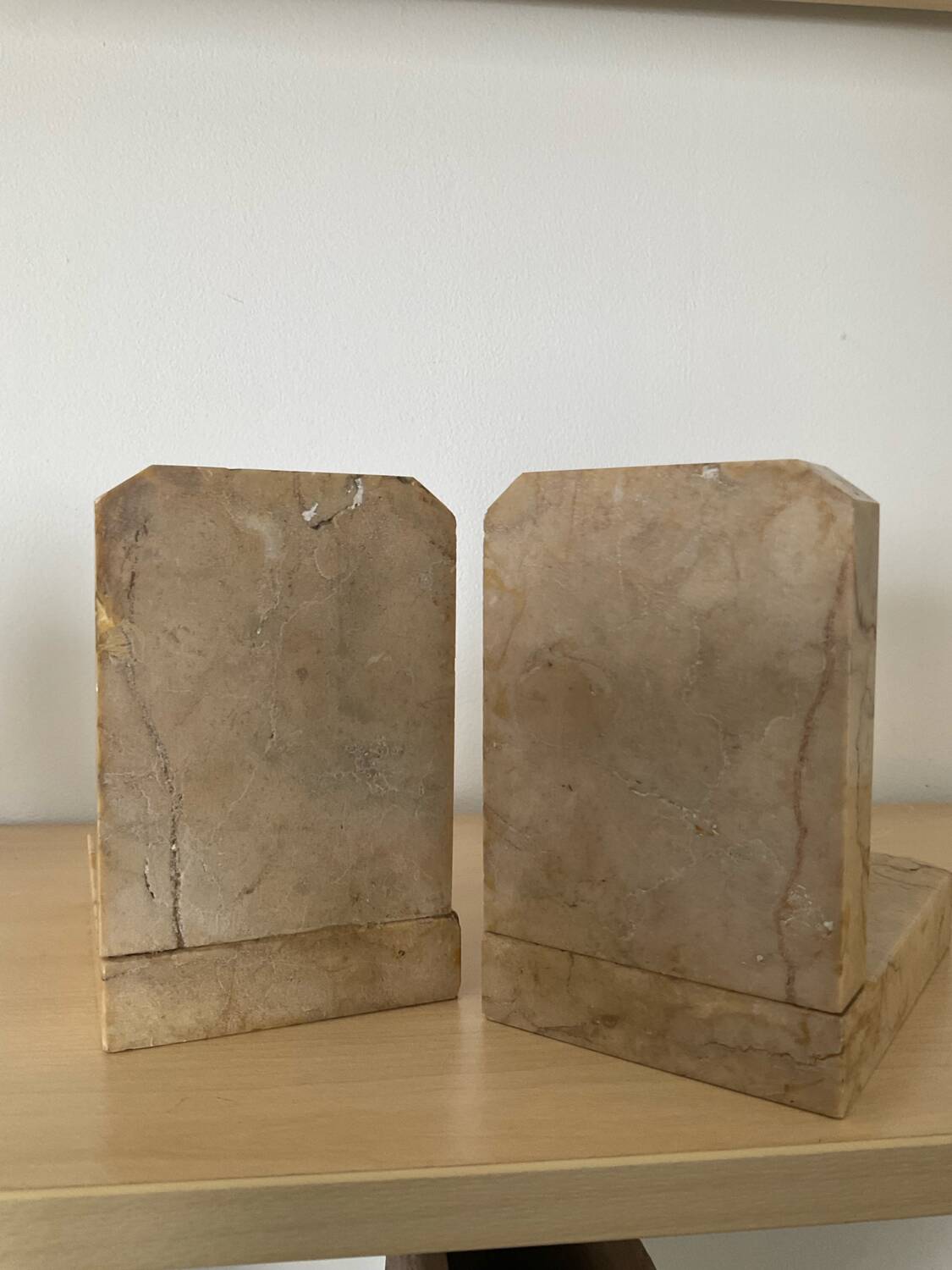 Pair of Art Deco marble bookends