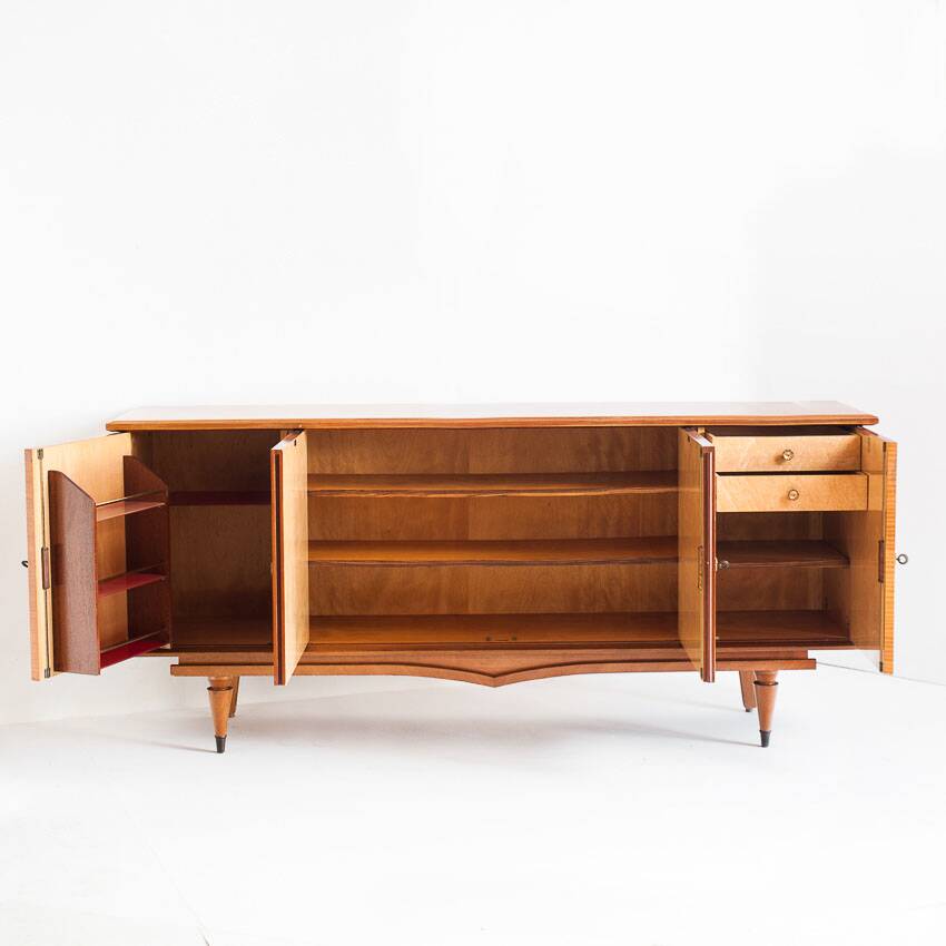 Vintage sideboard / Mid Century. Wood with marquetry finishes. France, 1960s.