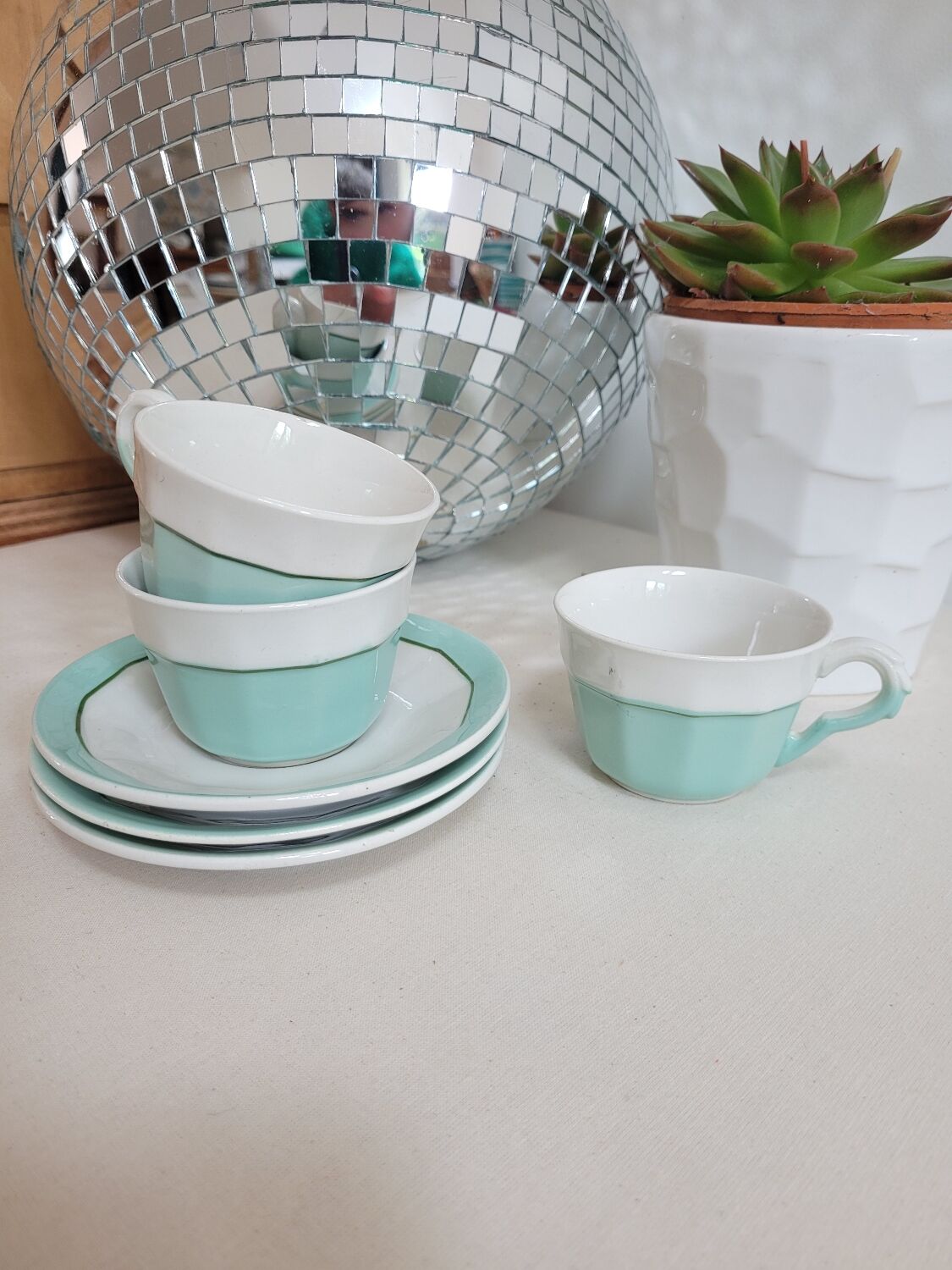 Set of 3 coffee cups M L Porcelain