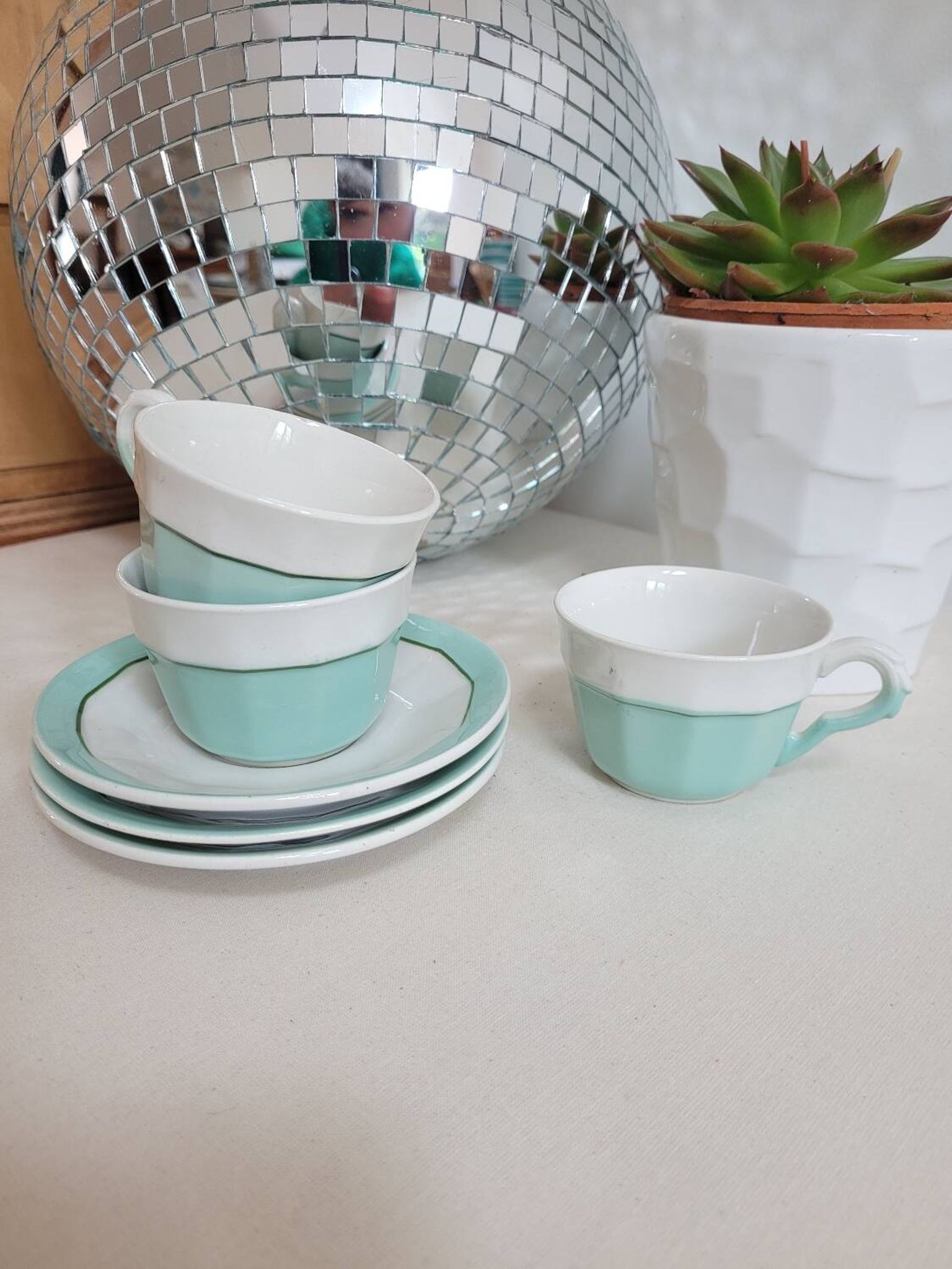 Set of 3 coffee cups M L Porcelain