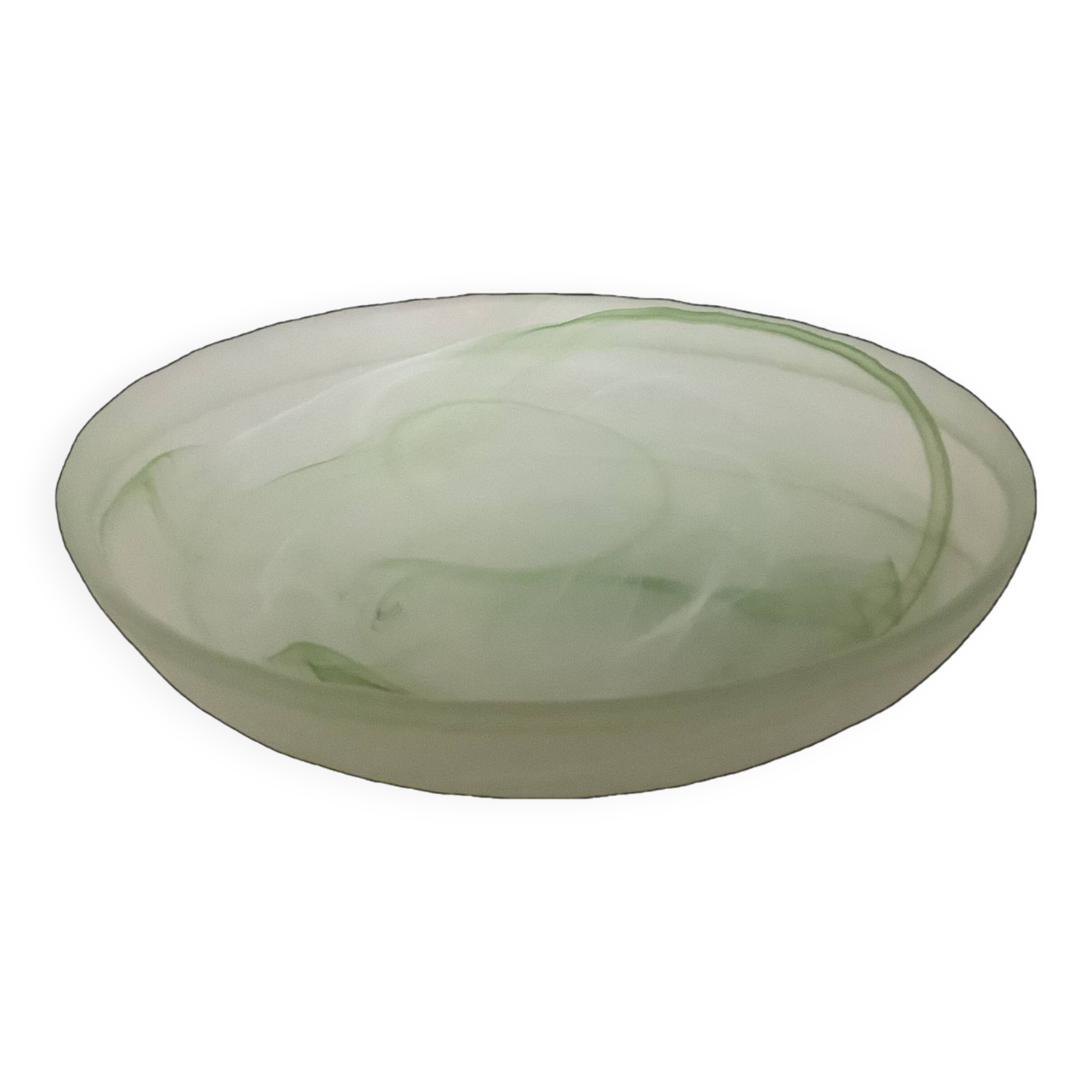 Green glass pâte de verre pocket ashtray H