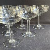 6 Champagne glasses – Cut crystal