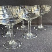 6 Coupes à champagne – Cristal taillé