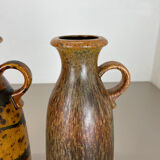 Set of Two Pottery Fat Lava Vases "Multi-Color" by Scheurich, Germany, 1970s