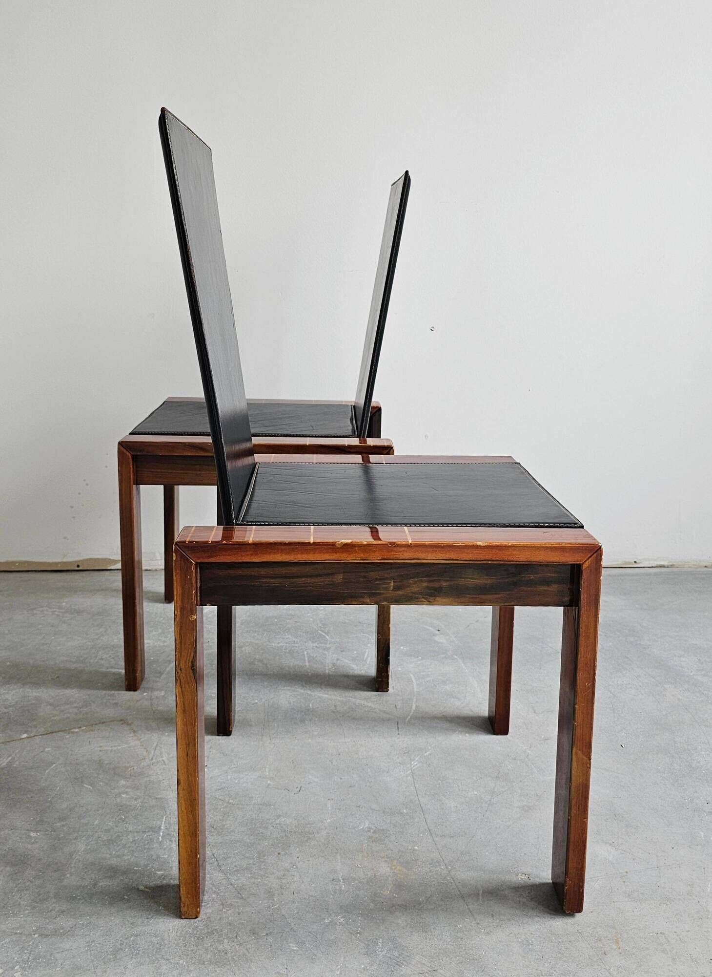 Set of 4 Mid Century dining chairs in rosewood style Afra and Tobia Scarpa.