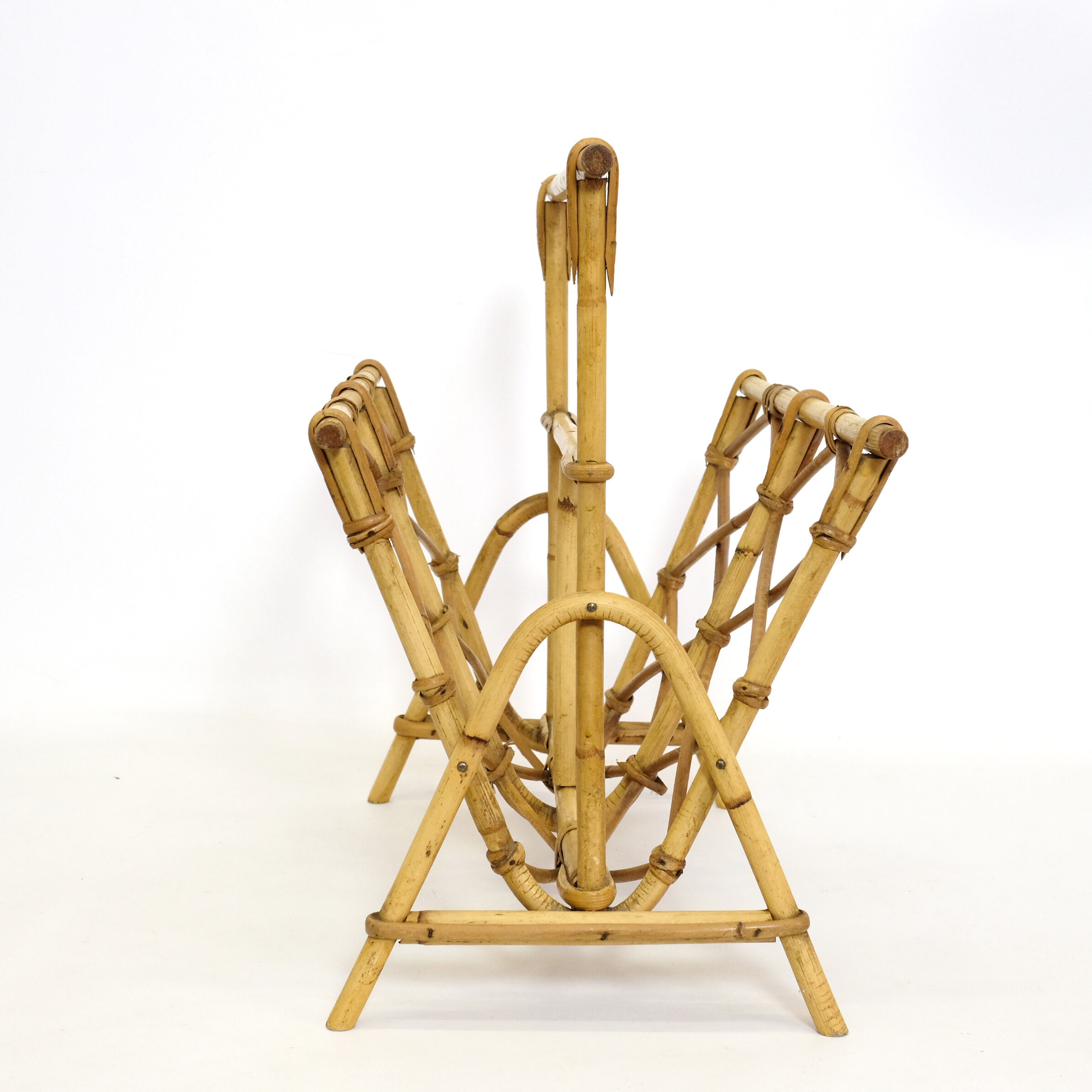 Rattan magazine holder from the 70