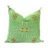 Handmade Moroccan Silk PillowCase Cactus Sabra - Green