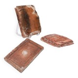 Set of 3 terracotta Books "Fond d'Atelier" N.Lebrun - Belgium 1980s