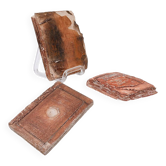 Set of 3 terracotta Books "Fond d'Atelier" N.Lebrun - Belgium 1980s