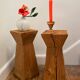 Raw wood side table