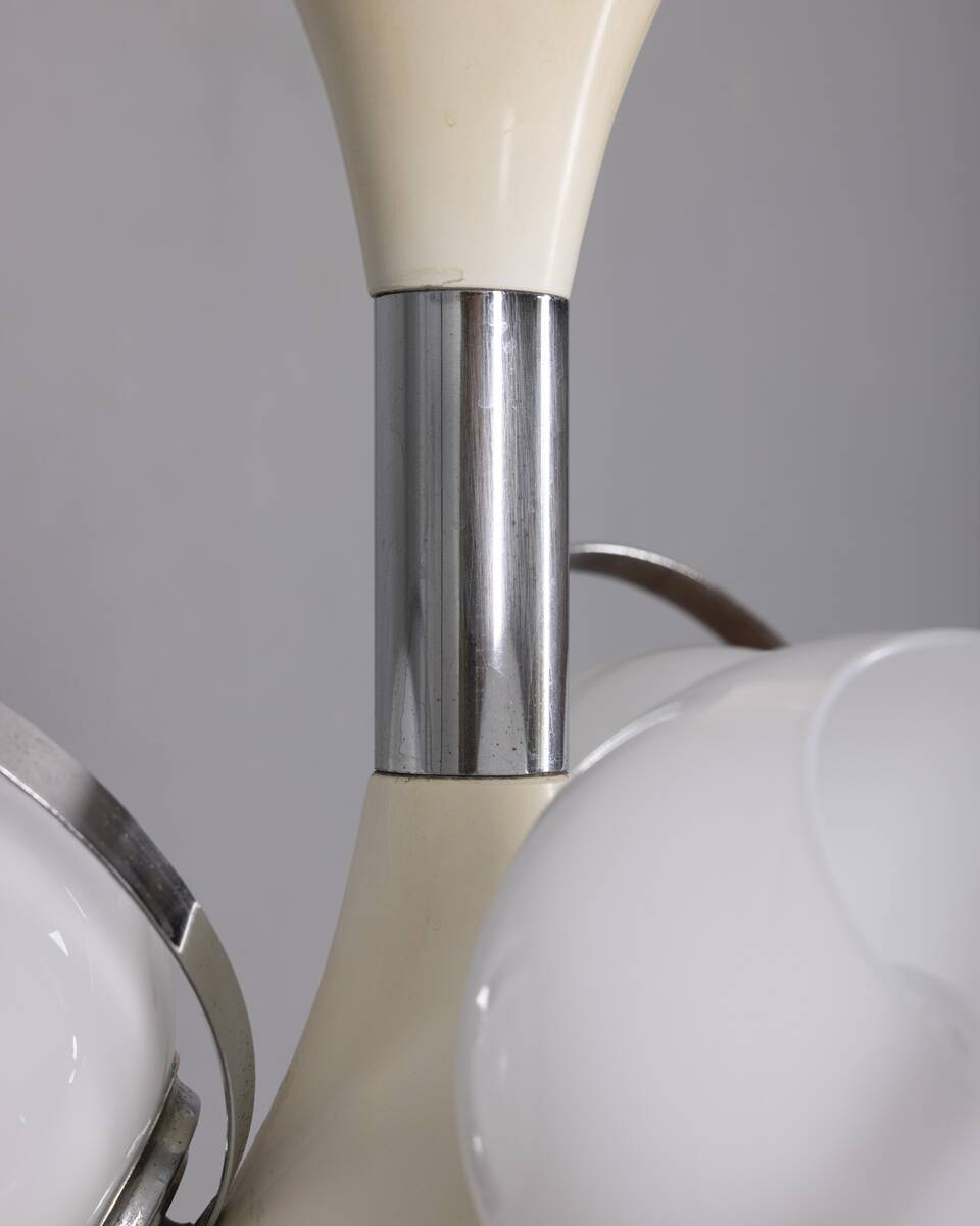 Vintage Space Age Italian Chandelier with Glass Lights, 1970s