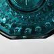 Vintage Teal Blue Glass Vase: Mid-Century Modern Sunburst Design / 1969