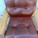 Danish vintage armchair light oak and leather.