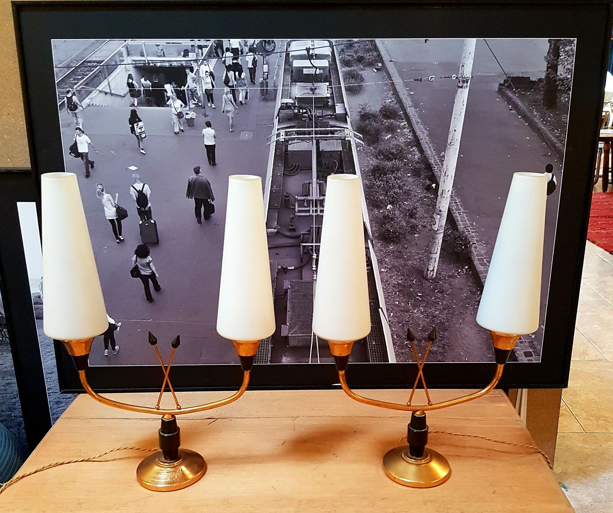 Paire de lampes Arlus années 50