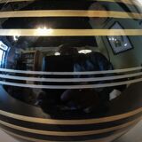 Art deco ball vase in black glass